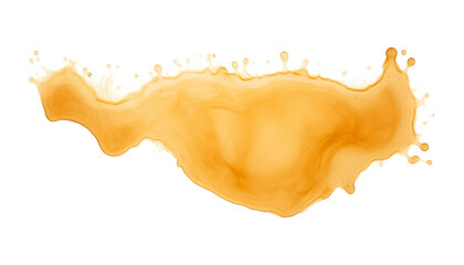orange watercolor stain isolated on transparent background cutout