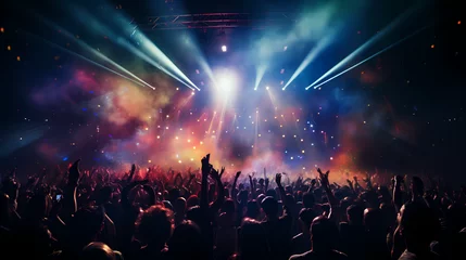 Foto op Plexiglas crowd of people in front of a big festival stage © Milan