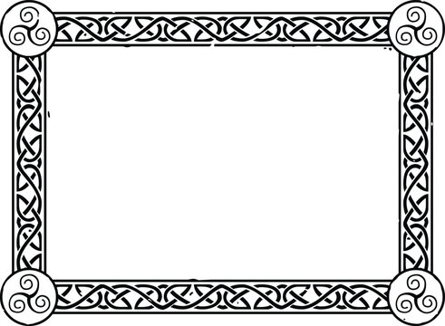 Rectangular Celtic Knot Frame with Triskele