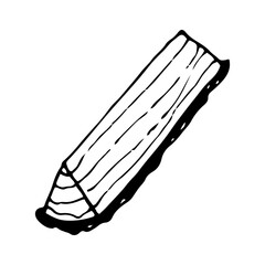 Firewood sketch. Chopped wood. Hand drawn illustration.