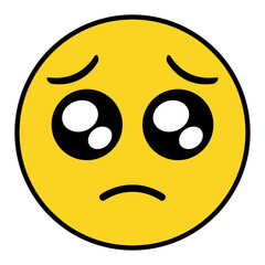 ぴえん 泣き顔のアイコン 黄色