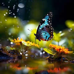 butterfly in nature background ai generated