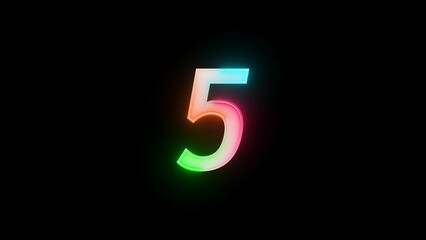 abstract colorful bright neon countdown number illustration  background 4k 