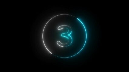 abstract colorful bright neon countdown number illustration  background 4k 