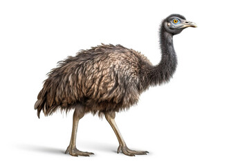 Emu Elegance: A Portrait on White,emu isolated on white