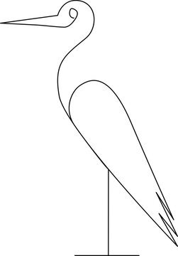 recommend clip art: Vector single line drawing of  heron  bird  design