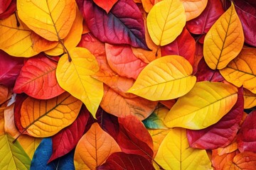 Vibrant and colorful autumn leaves background.