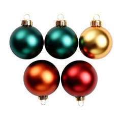christmas balls isolated on white, PNG, transparent background