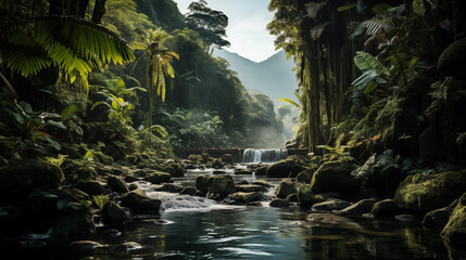 Fototapeta na wymiar waterfall in the jungle from Costarica