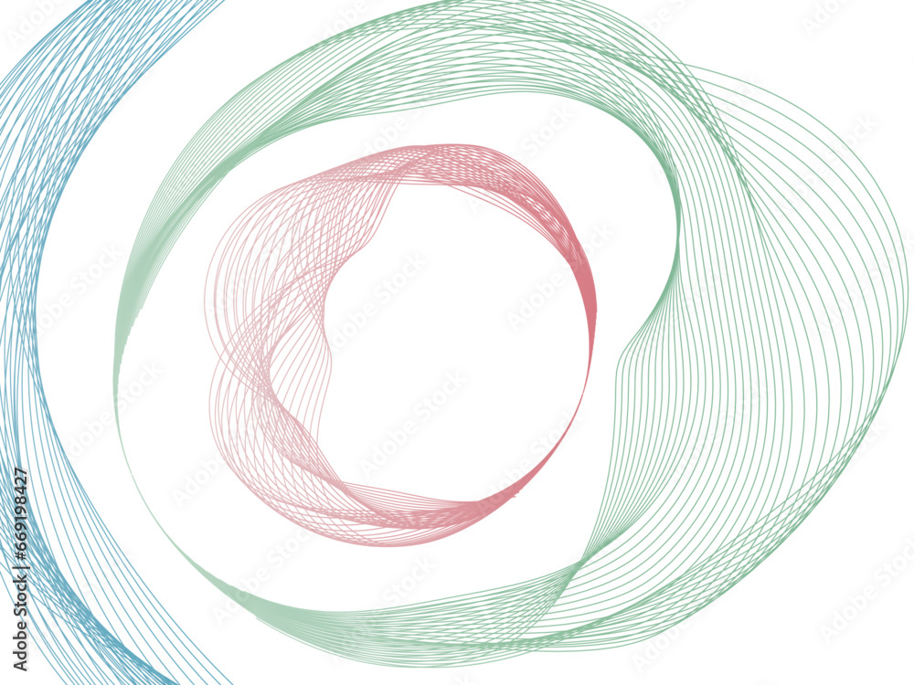 Poster Abstract colorful wave circle line on transparent background modern stream wave and wave curve round lines background. Vector business Illustration pattern of lines in transparent background