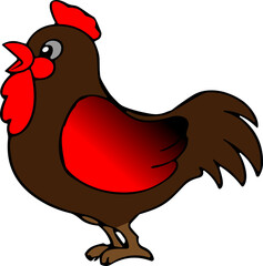 cartoon chicken with heart