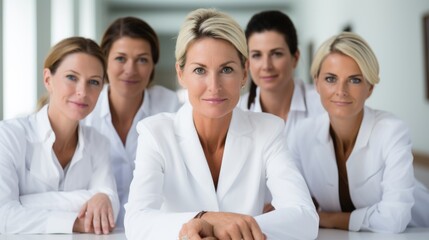 Fototapeta premium A team of female doctors. Group portrait of female doctors