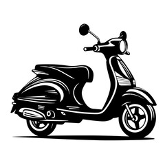 Scooter moped motorcycle small streets of Italy tattoo print stamp