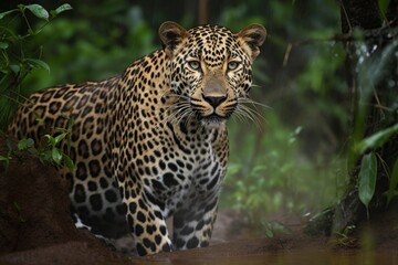 leopard in the rain forest