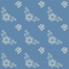 Timeless elegance: white butterflies and floral swirls