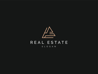 Real estate logo modern Minimal awesome trendy vector. Simple Design for Home construction Building property. Can be use for company, business, card.