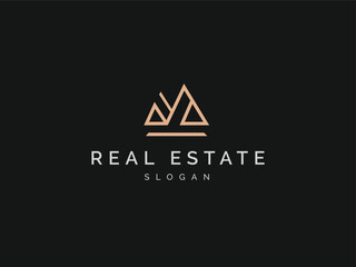 Real estate logo modern Minimal awesome trendy vector. Design for Home construction Building property. Can be use for company, business card logo.