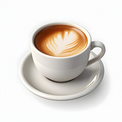 Isolated 3D rendered icon of Cup of coffee on white background 