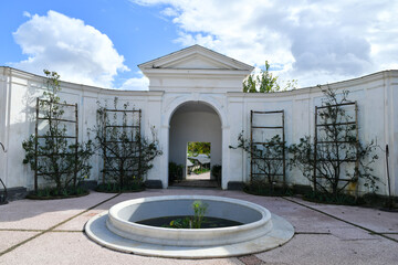 A fountain within the gardens of the royal palace in Naples, Italy.