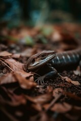 Fototapeta premium lizard on the ground in nature