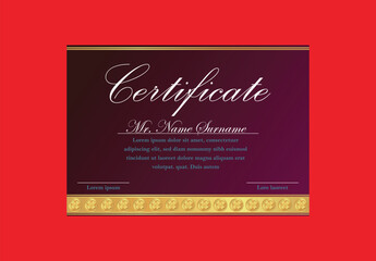 Certificate Award Design Template. Clean modern certificate with luxury and modern line pattern.