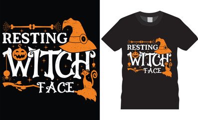 resting witch face, Halloween vector T-Shirt design