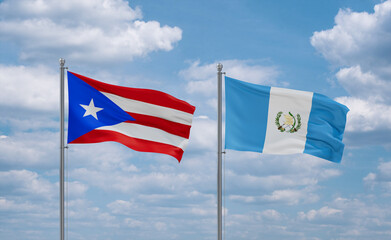 Guatemala and Puerto Rico flags, country relationship concept