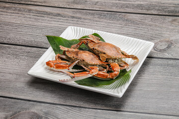 Yummy boiled crab in the plate