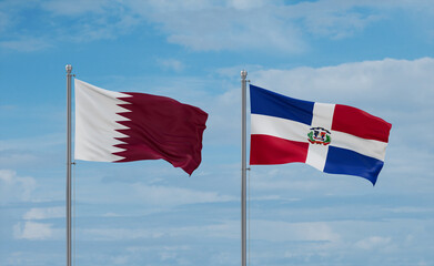 Belgium and Qatar flags, country relationship concept