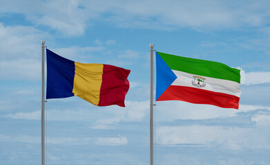 Equatorial Guinea and Romania flags, country relationship concept