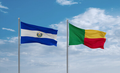 Benin and El Salvador, Salvador flags, country relationship concept