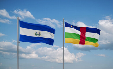 Central African Republic and El Salvador, Salvador flags, country relationship concept