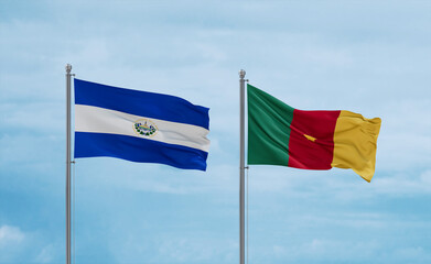 Cameroon and El Salvador, Salvador flags, country relationship concept