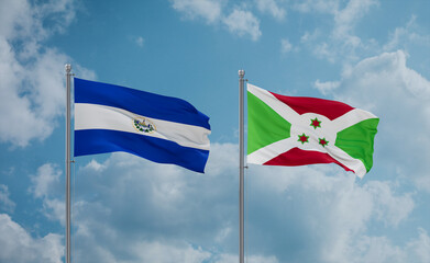 Burundi and El Salvador, Salvador flags, country relationship concept