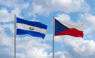 Czech Republic and El Salvador, Salvador flags, country relationship concept
