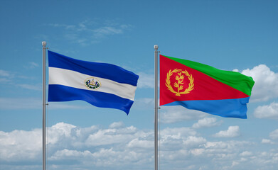 Eritrea and El Salvador, Salvador flags, country relationship concept