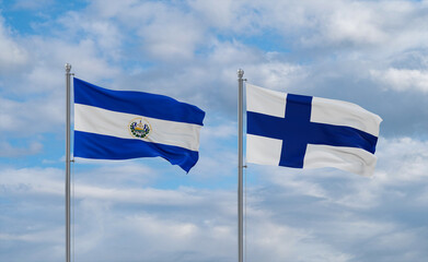 Finland and El Salvador, Salvador flags, country relationship concept