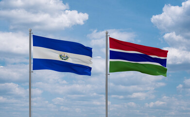 Gambia and El Salvador, Salvador flags, country relationship concept