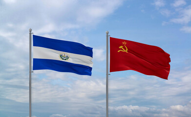 Soviet Union and El Salvador, Salvador flags, country relationship concept