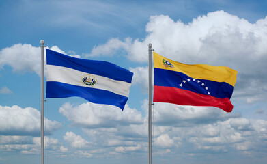 Venezuela and El Salvador, Salvador flags, country relationship concept