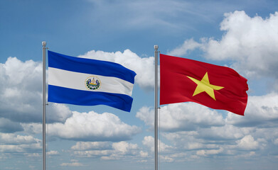 Vietnam and El Salvador, Salvador flags, country relationship concept
