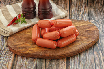 Mini sausages heap for breakfast