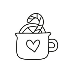 Doodle drink with candy cane and lemon.