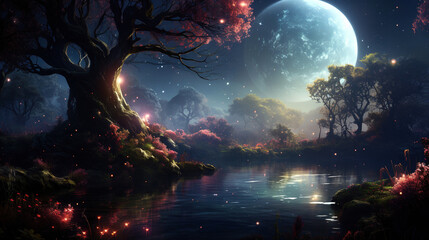 Enchanted Moonlit Grove, generative ai