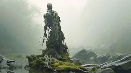 Foto op Plexiglas a massive figure, surreal obscurity, overgrown oxidized brass © medienvirus