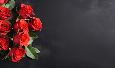 Elegant bouquet of red roses.