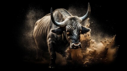 strong and angry bull