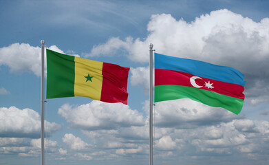 Azerbaijan and Senegal flags, country relationship concept