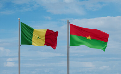 Burkina Faso and Senegal flags, country relationship concept