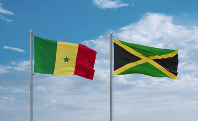 Jamaica and Senegal flags, country relationship concept
